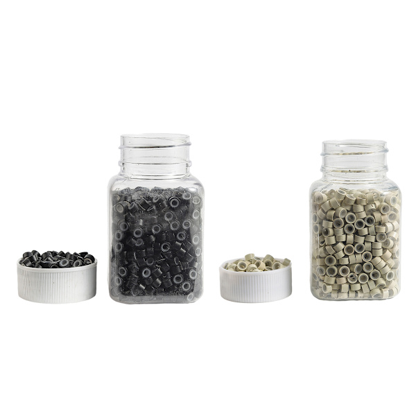 1000PCS Hårförlängnings Pärlor Micro Link Silikon Pärlor för I Tip Mänskligt Hår Extensions 5x3x3 mm