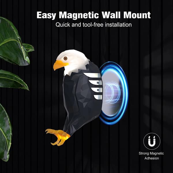 Bald Eagle Wall Lamp American Eagle Night Light Magnetic Wall Mounted Eagle Lamp for Bedroom Living Room Hallway Detachable Rechargeable Eagle Lamp
