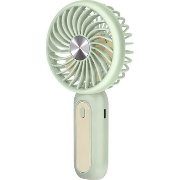Bærbar ventilator - Stille drift - Tre blæserhastigheder - Genopladeligt batteri - Telefonholder