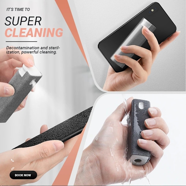 3 i 1 fingeravtryckssäker Skärmrengöring Enkel att använda Återanvändbar Tar bort fläckar Skärmrengöring för mobiltelefon Gray 10ml Gray 10ml