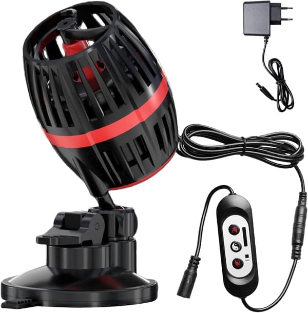 Aquarium Wave Pump - Turbine Style Wave Maker - Aquarium Circulation Pump - Adapter Included - Requires 12V/2A Adapter for Operation - 4-Position Adjustable