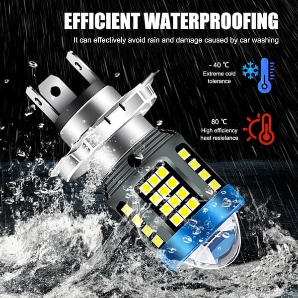 LED Motorcycle Headlight H4 BA20D P15D White/Yellow Ultra High Brightness