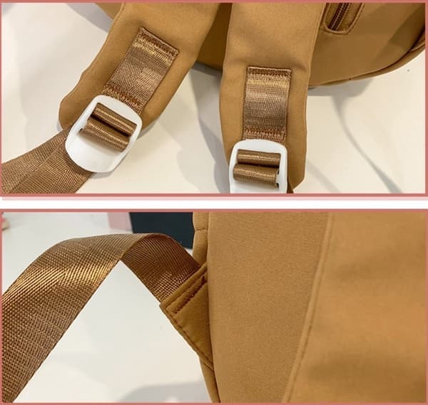 Backpack, 15L Holds laptop in compartment, With Capybara pendant, Brown