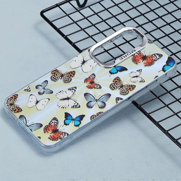 For Samsung Galaxy S25 Case Laser TPU PC Phone Case Electroplated Butterfly Pattern - AB1