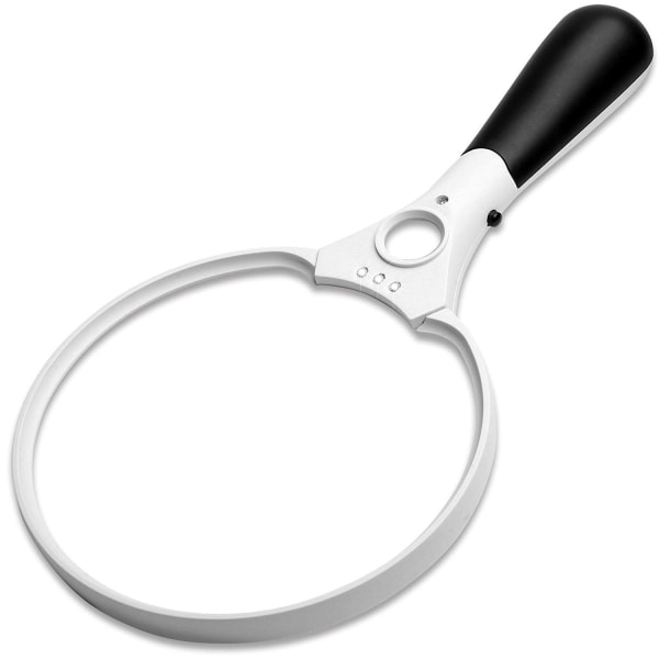 LED-förstoringsglas med handtag och ljus - 2X 4X 25X-lins - Bästa upplysta jumbostorlek för läsning av böcker, tidningar, smycken