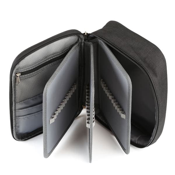 Travel-Friendly Organizer for Office Supplies, Double Layer Padded Case with Zipper for Easy Access to 72 Slots, Practical Design For