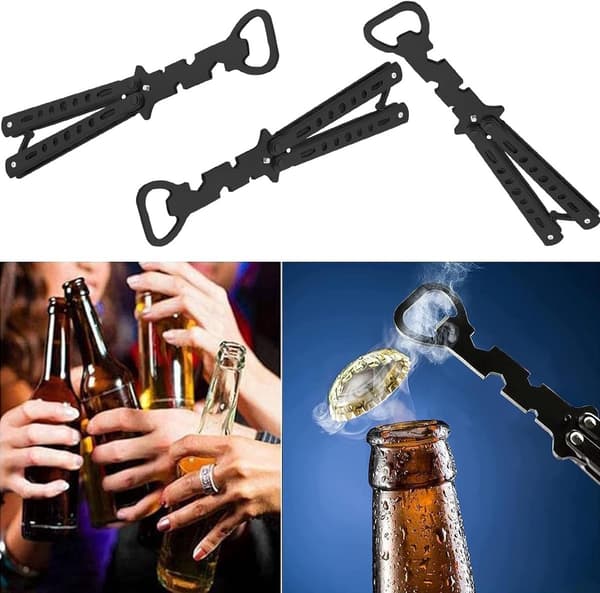 Flaskeåpner - 2-pakning flaskeåpner - sommerfuglflaskeåpner - ølflaskeåpner - multifunksjonell flaskeåpner - cocktail shaker bartilbehør