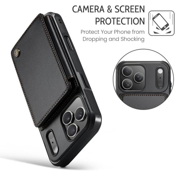 iPhone 17 Pro Max-deksel med kortholder Svart