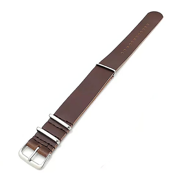 Klockarmband Natoband i konstläder 20 mm - Välj färg Mörkbrun Mörkbrun