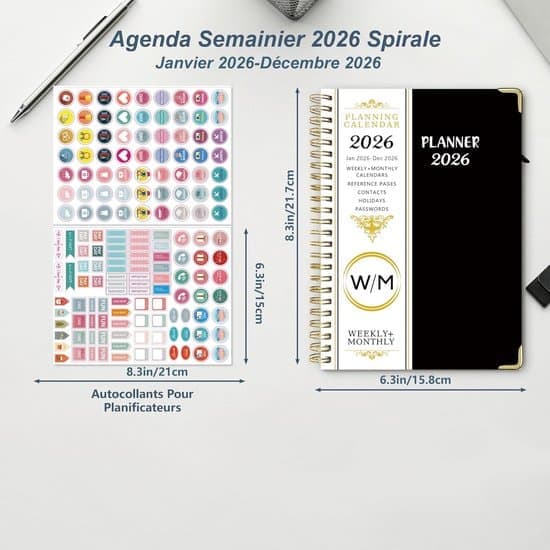 2026 Planner - Weekly Planner - 2026 Planner for Adults - A5 Weekly Overview - January 2026 - December 2026 - 2026 Academic Planner - Spiral Bound