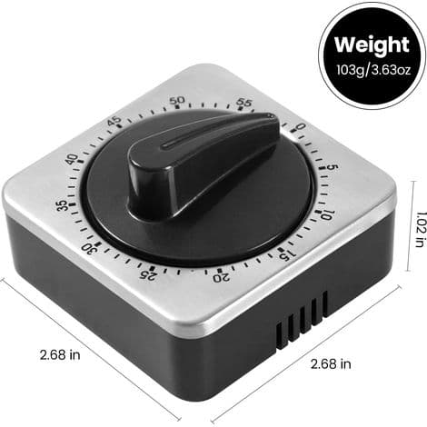 Mekanisk og magnetisk køkkentimer - Rustfrit stål - Magnetisk timer - 60 minutter