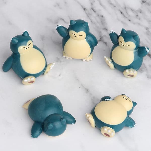 Poké-mon 1.18\" Snorlax Figurer Leksaker, 5 st/förpackning As shown