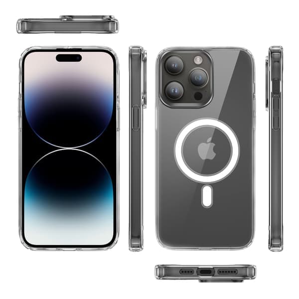 iPhone 15 PRO -kuori MagSafe Läpinäkyvä - Täysin peittävä iskunkestävä suoja