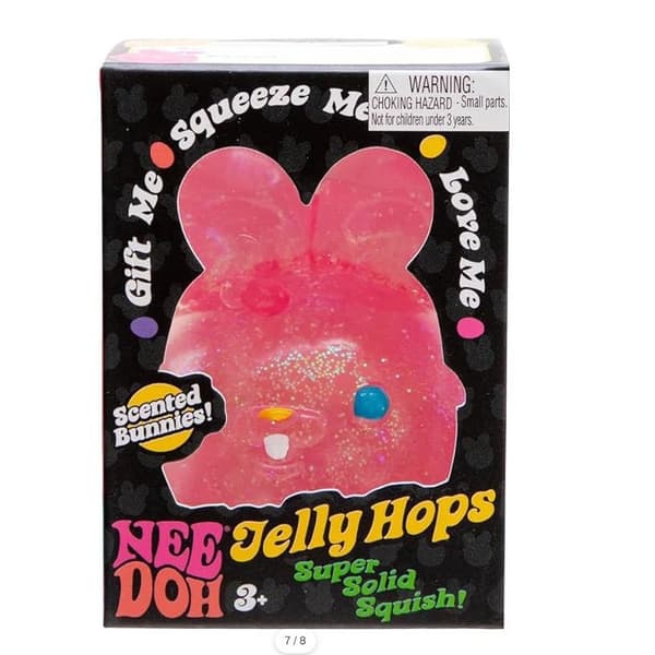 NeeDoh Jelly Hops Glitter Kanin Klemmeleke - Rosa