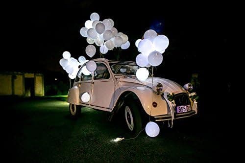 8x batteridrevne LED-festlys for papirlykter, ballonger, festdekorasjon, vanntett - hvit