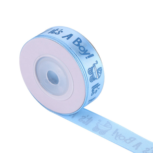 10 meter/rulle DET ÄR EN POJKE Babyshower Dop Present Favor Present Band Blå