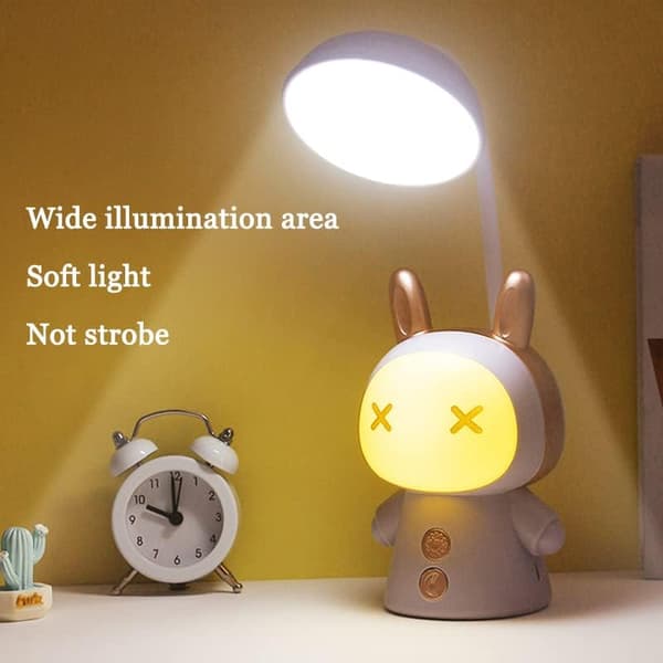 Cartoon LED Desk Lamp Learning Foldable Rechargeable Eye Protection Student Children Reading Lamp Night Light Bedside Lamp Gradient Color