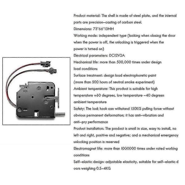 2x 12v 2a Intelligent Electronic Control Electromagnetic Lock, Cabinet Lock, Access Control S -gt