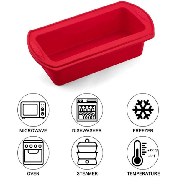 Silikonbrödbakningsform och limpform - set med 2 - non-stick silikonbakningsform för kakor och bröd - 27 * 13 * 6,5 cm