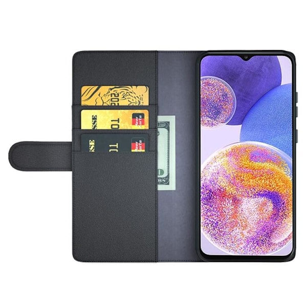 Galaxy A23 4G/5G Plånboksfodral Äkta Läder Flip - Svart
