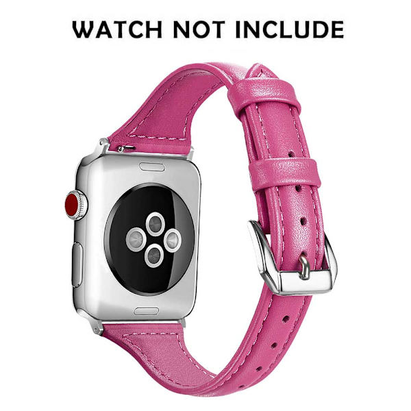 Läderband Kompatibelt med Apple Watch Band, Ersättningsarmband Sportrem för Iwatch Serie 5 4 3 2 1 med Rostfritt Stål Spänne 38-40mm Svart