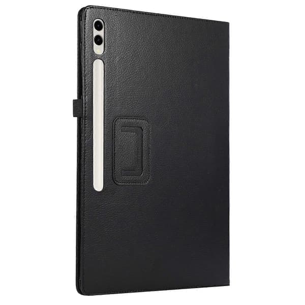 Etui til Samsung Galaxy Tab S10 Ultra Bi-Fold Stand Læder Tablet Etui Litchi Tekstur - Sort