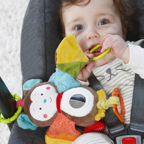 *Nyfödd baby sängklocka 0-1 år barnvagnshänge pedagogisk plysch 3-12 månader lugnande leksak, färgglad fladdermus*