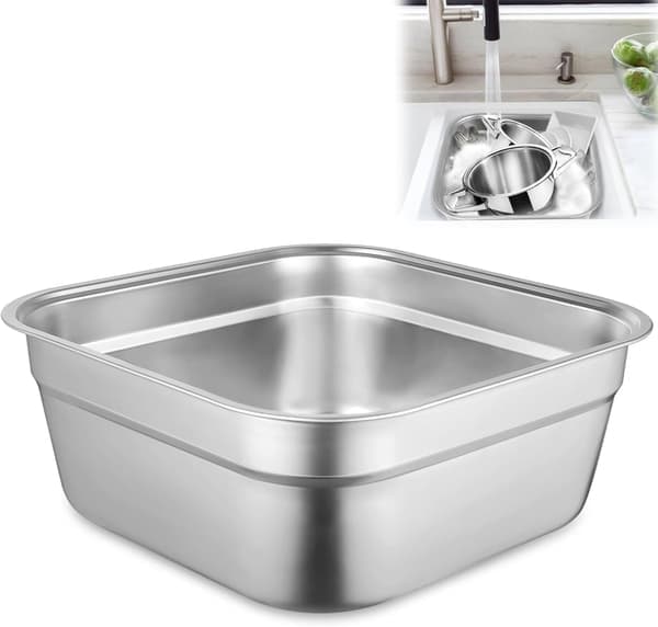 Stainless Steel Sink, Multifunctional Sink, Large Square Kitchen Container, Vegetable Washing Basin.