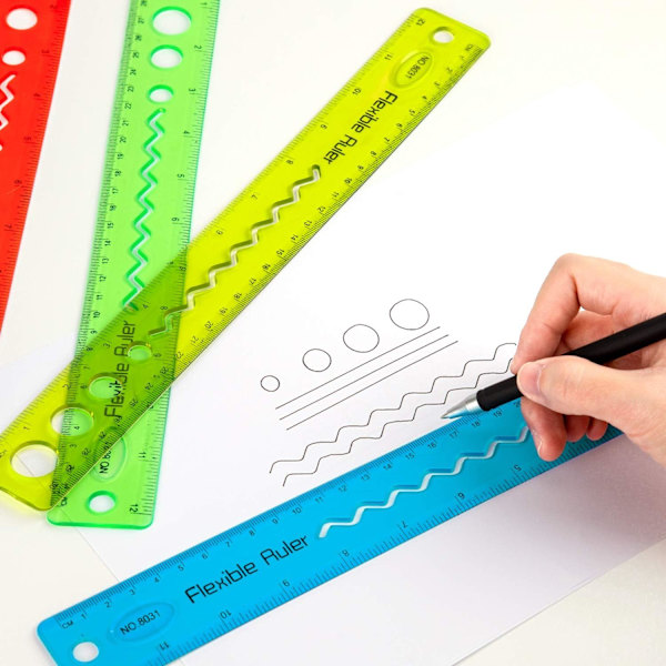 4 stycken plastlinjal rak linjal transparent linjal mätverktyg