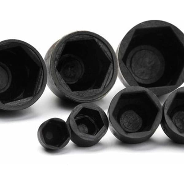 145 st plastbultskydd, täckmutter bouon mutter hexagonal svart hexagonal täckskruvskydd m4 m5 m6 m10 m12 m12