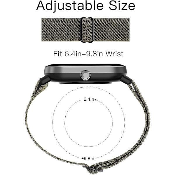 20mm/22mm Armband för Amazfit Gts 4//2/2e/3/gts2 Mini/gtr 4/3/pro/gtr2/47mm/stratos Nylon Elastiskt Klockarmband Amazfit Bip Rem Black 20mm Black 20mm