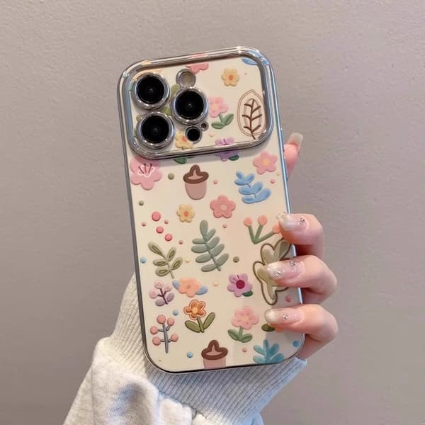 Litet fräscht blommönster för Apple mobilskal 16promax nya 15promax tecknade iPhone16plus iPhone16plus