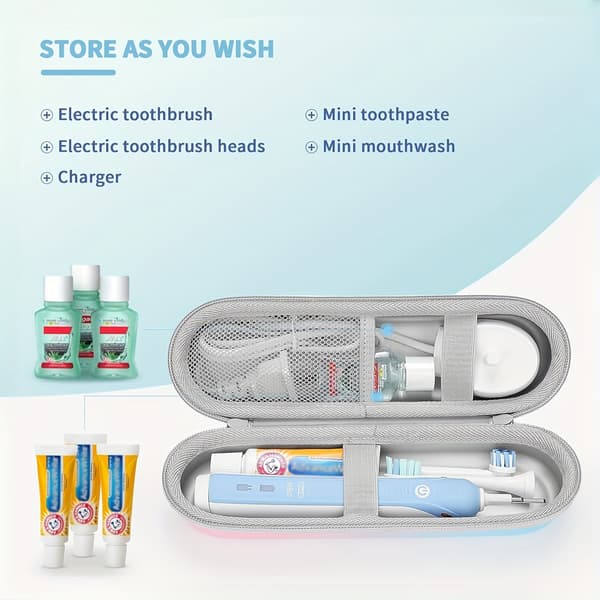Portable Travel Storage Box for Electric Toothbrush Compatible with EBU - EVA Shockproof and Waterproof PU Coating Protective Case with Large Capacity