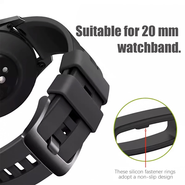 Ögla för 20 mm breda klockarmband 10-pack Grå Grå