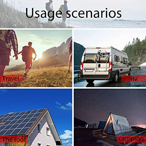 12W 18V Solcellsladdare Kit Monokristallin laddning för mobiltelefoner och sportkameror