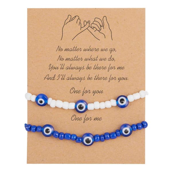 Friendship Bracelet Nazar Protective Eye 2pcs Evil Eye Bracelet multicolored multicolor
