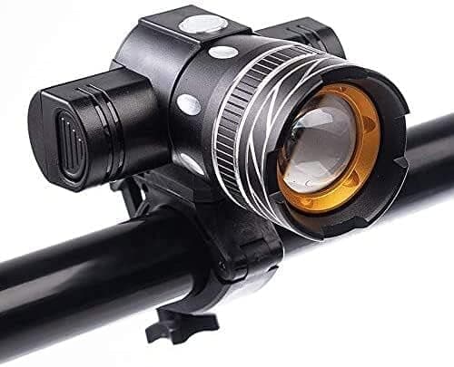 Super Bright 2000 Lumen Bicycle Headlight USB Rechargeable Bike Front Light Waterproof Adjustable Focus Cycling Light for Safe Night Riding