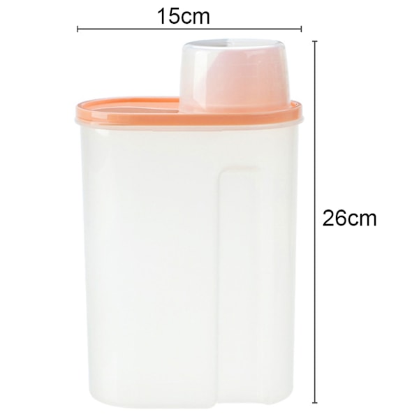 Lufttäta förvaringsbehållare för torr mat, BPA-fria plastförvaringsbehållare med hällpip, måttbägare för flingor, mjöl och bakning