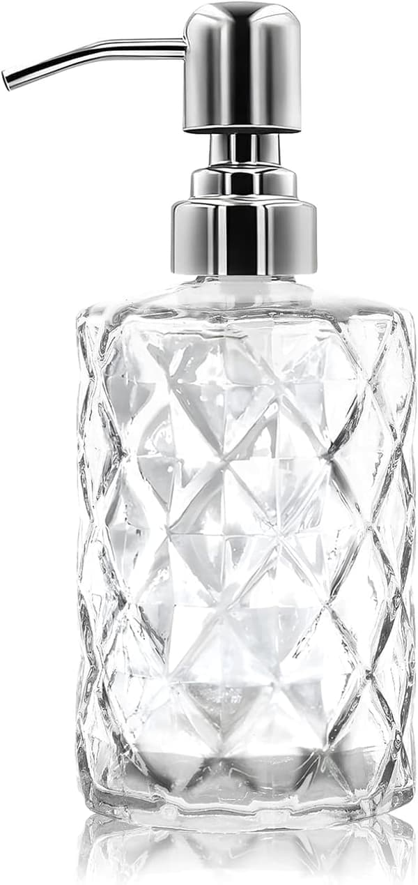 12-ounce glas håndspritdispenser med pumpe i rustfrit stål – genanvendelig flydende håndspritdispenser