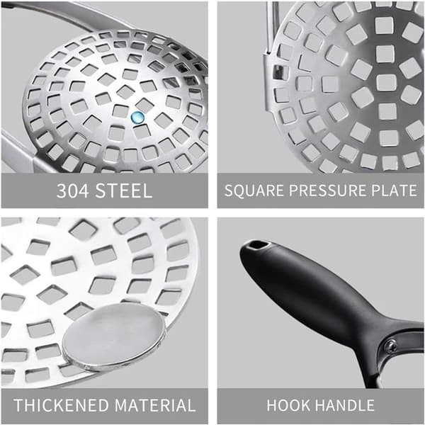 Potato Masher - XVX - Stainless Steel - Ergonomic Handle - Foldable - Ideal for Potatoes
