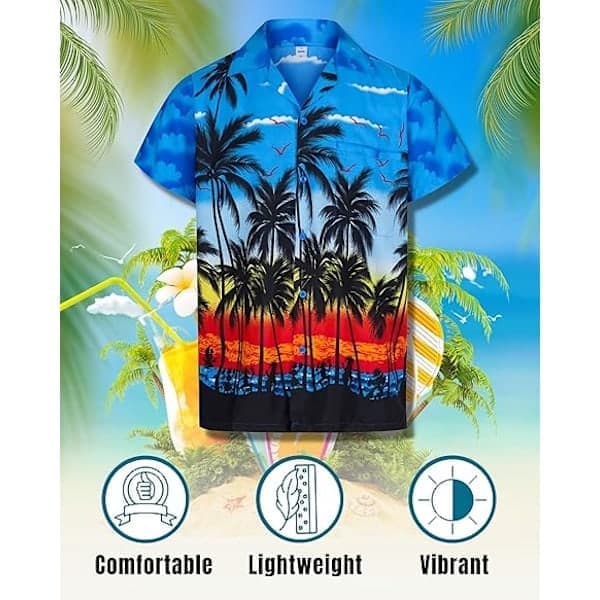 Mænds afslappede hawaiianske maskerade skjorte, sommer strandfest, SS S S