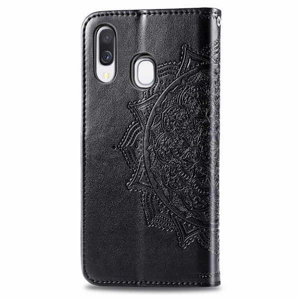 Mandala läder Samsung Galaxy A40 fodral - Svart Svart