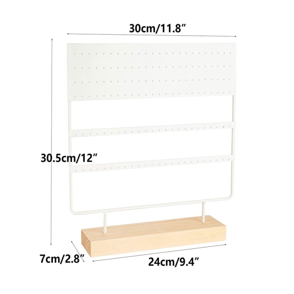 Örhänge Stativ Display, Örhänge Hållare Rack, Smycken Organizer 144 Hål med Träbricka för Örhängen Halsband Klockor och Ringar