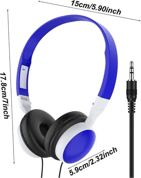 Kablet Over-Ear Datamaskinheadset med Støyreduserende Puter, Sammenleggbar Design for PC og Nettbrett, Mørkeblå