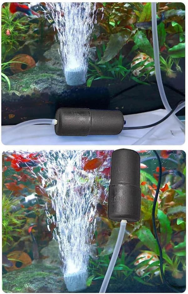 Akvarieluftpump Mini USB Bubblare Akvarium Syrepump för Akvarium med Luftsten