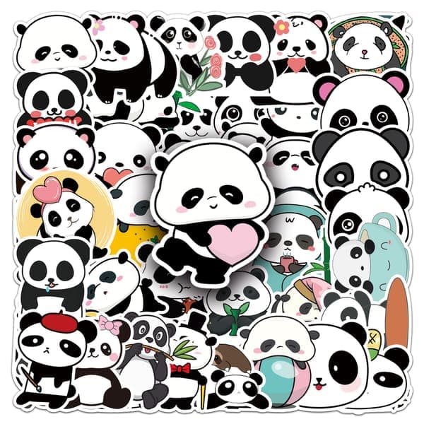 DIY Stickerpakke - 50 Unikke Designer Pandaer
