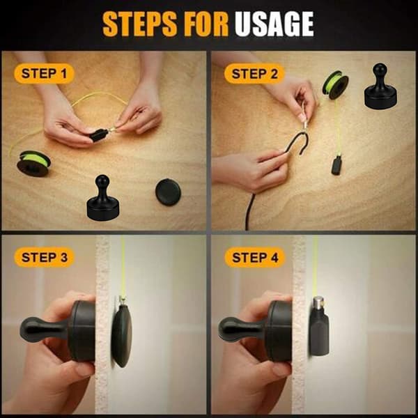 Infällbar Magnetisk Trådträdare Kabel, Rörledning Dold Trådträdare Infällningshjälp Spiral Infällningstejp Kabeldragare Set