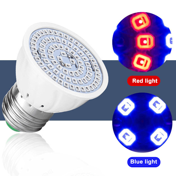 Växtlampa E14, LED-växtlampa med fullt spektrum med UV och IR för inomhusväxter, grönsaksodling, blomsterträdgård, växthus, suckulenter