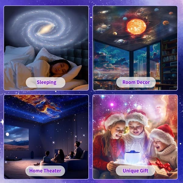 Galaxy Projector 13-in-1 Planetarium Star Projector Realistic Starry Sky Night Light with Solar System, Constellations, and Moon