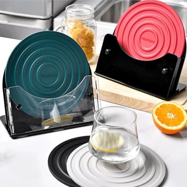 Insulated Silicone Placemat, Lunch Mat, Round Mat, Drink Coaster, Home and Office Accessory, Decorative Mat, 18cm/7in Thick.
